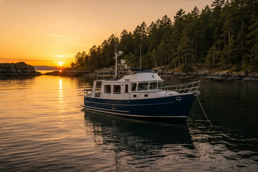 Quiet evening anchorage